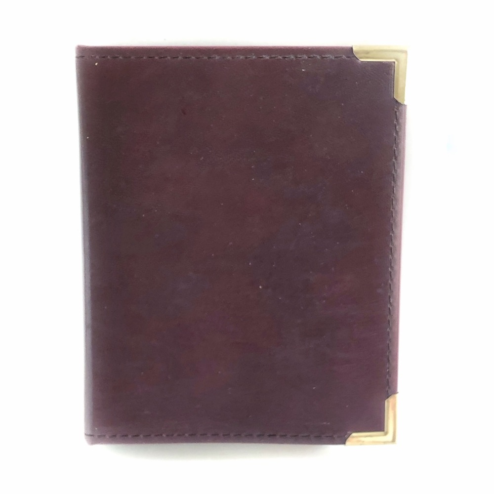 Vintage Leather Address Book ( with Business Card Sleeves) - Unused Made in USA